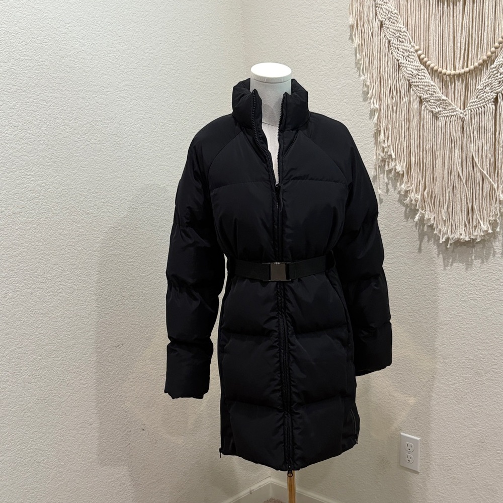 Fabletics Black Long Puffer Coat